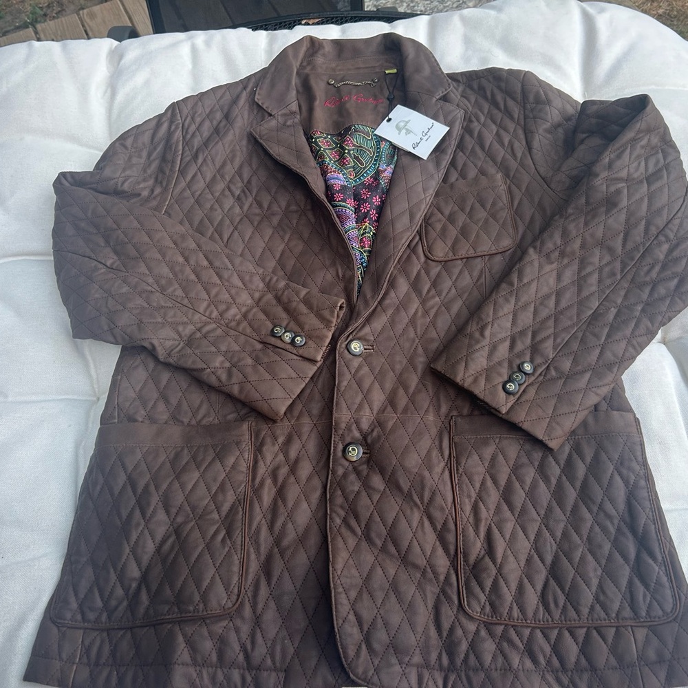 Robert Graham Brown Lightweight Quilted Shirt Jacket